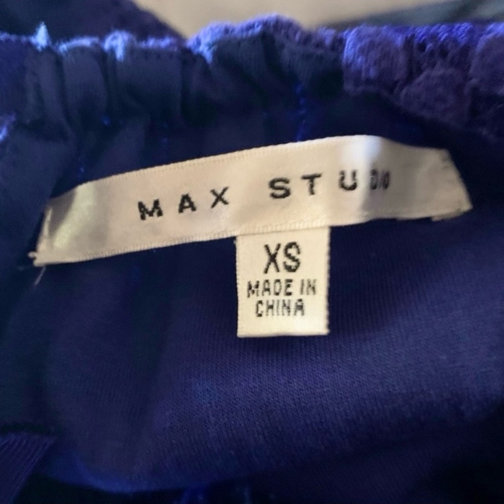 MAX STUDIO Cornflower Blue Lace Halter Dress Size X Small - Picture 8 of 11